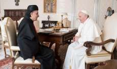الراعي التقى البابا فرنسيس وشكره على دعمه للبنان 