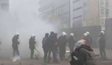 اشتباكات بين المتظاهرين والشرطة في بروكسل احتجاجا على قانون الهجرة