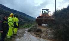 الدفاع المدني: جرف أتربة وصخور وتسهيل حركة المرور على طريق وادي رشميا