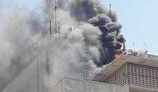  فوج اطفاء بيروت أخمد حريقاً في مبنى مستشفى الجامعة الأميركية في الحمراء