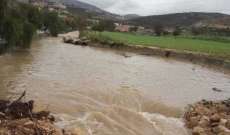 النشرة: فيضان مياه نهر الزهراني نتيجة ارتفاع منسبوه بعد تفجر نبع الطاسة