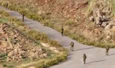 النشرة: قوة اسرائيلية مشطت الطريق العسكري على طول الخط الأزرق 