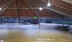 النشرة: فيضان نهر العاصي على المنتزهات المحيطة بسبب كثافة الأمطار