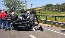 النشرة: جريح حالته خطرة نتيجة حادث سير وانقلاب السيارة على جسر الزهراني