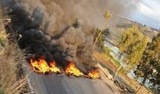 قطع طريق عام الكويخات- القبيات بالإطارات المشتعلة احتجاجا على انقطاع الوقود من المحطات