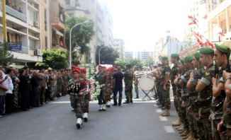 الجيش يكرم النقيب الشهيد داني فؤاد خير الله أمام المستشفى العسكري