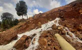 مؤسسة مياه بيروت: إنهيارات بالتربة عطلت جر المياه من الديشونية وبدأنا التصليح