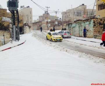 الثلوج في مدينة رام الله