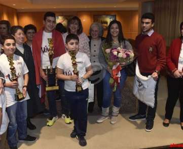 غسان حاصباني يستقبل أطفال لبنان الذين احرزوا المراكز الاولى في المسابقة الدولية للحساب الذهھني الفوري 