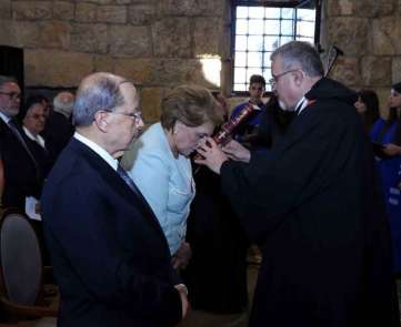مشاركة الرئيس عون والسيدة الاولى في قداس مار يوحنا المعمدان -دير القلعة