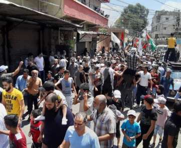 تحركات الفلسطينيين في صيدا رفضا لقرارات وزارة العمل