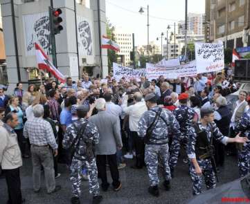 إعتصام في ساحة ساسين رفضا لقانون الإيجارات