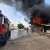 الدفاع المدني أخمد حريقا كبيرا في محل لبيع  الاطارات على طريق حالات قرطبا والاضرار مادية
