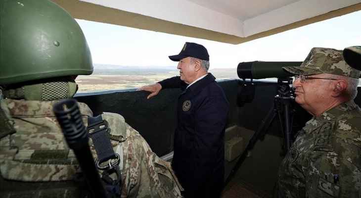 وزير الدفاع التركي تفقد الحدود مع سوريا برفقة رئيس الأركان وقائد القوات البرية