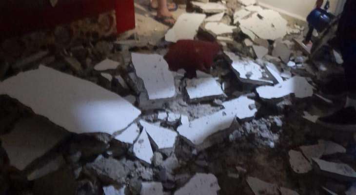 سقوط سقف منزل في حاروف حي القلعة من جراء جدار الصوت ووقوع اصابات طفيفة