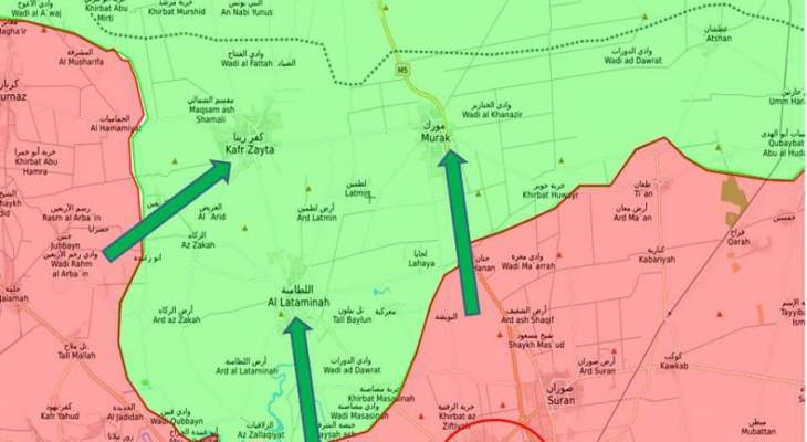 النشرة: الجيش السوري سيطر على 80 بالمئة من ريف حماة الشمالي