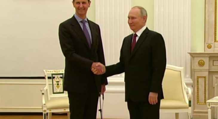 الأسد خلال لقائه بوتين في موسكو: العالم بحاجة إلى إعادة توازن وإلا فإنه سيذهب إلى الدمار