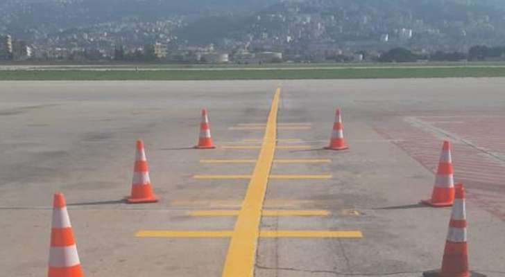 حميه: بدء أعمال رسم الخطوط الملاحية "marking lines" على المدارج والممرات في مطار بيروت