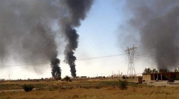 داعش اشعل النيران في 3 آبار نفطية شرقي تكريت العراقية 