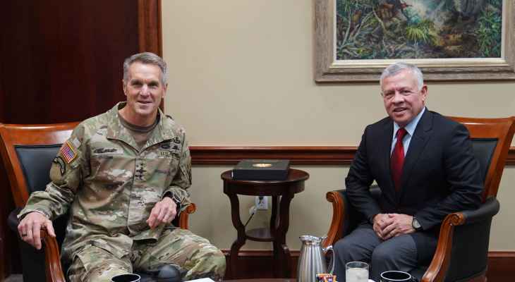 الملك الأردني بحث مع مسؤولين عسكريين أميركيين التعاون في المجالات العسكرية والدفاعية