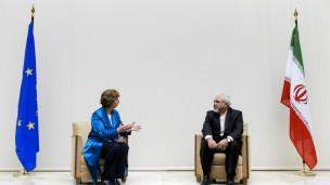 بدء الاجتماع بين كاثرين اشتون وظريف في جنيف لبحث مقترح نووي ايراني 