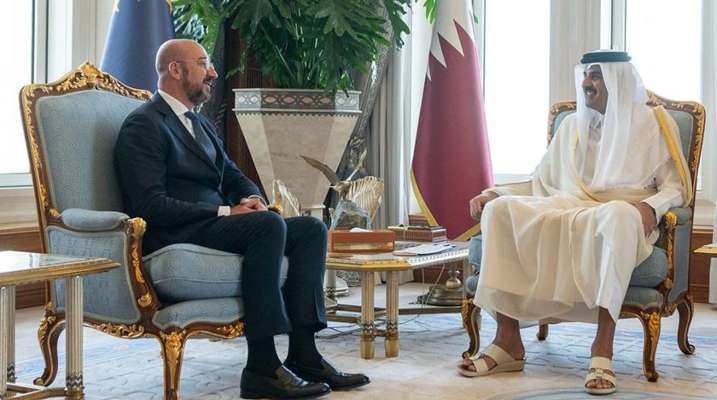 أمير قطر بحث مع رئيس المجلس الأوروبي بتعزيز العلاقات الثنائية والأوضاع في غزة