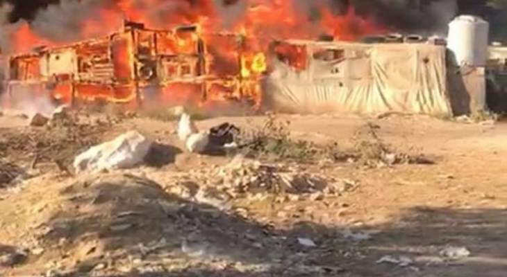 الدفاع المدني: احتراق 6 خيم داخل مخيم في دير زنون/ برالياس والأضرار مادية