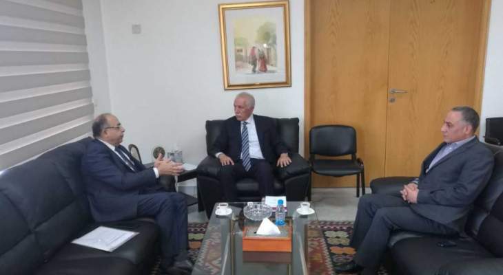 وزير الزراعة استقبل رئيس لجنة الحوار اللبناني - الفلسطيني
