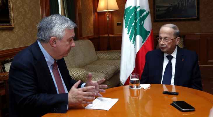 الرئيس عون: عند التوصل الى تحرير الاراضي المحتلة في لبنان وسوريا يمكن الانطلاق بمسيرة مفاوضات سلام لحفظ الحقوق
