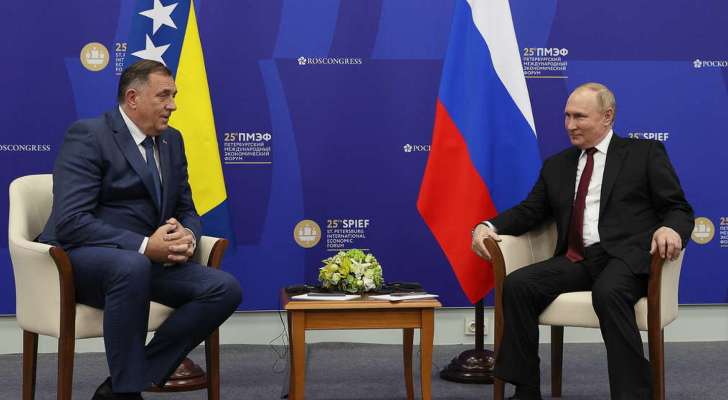 زعيم صرب البوسنة: سأقترح على بوتين أن تساعد روسيا على تجديد تفويض بعثة الاتحاد الأوروبي