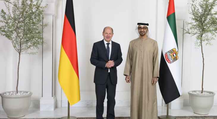 رئيس الإمارات يوقع اتفاقية للطاقة مع شولتس تقضي بتزويد ألمانيا بالغاز المسال والديزل في 2022 و2023