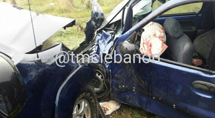 قتيل و4 جرحى نتيجة تصادم بين سيارتين على طريق عام حوش القنعبي قضاء راشيا