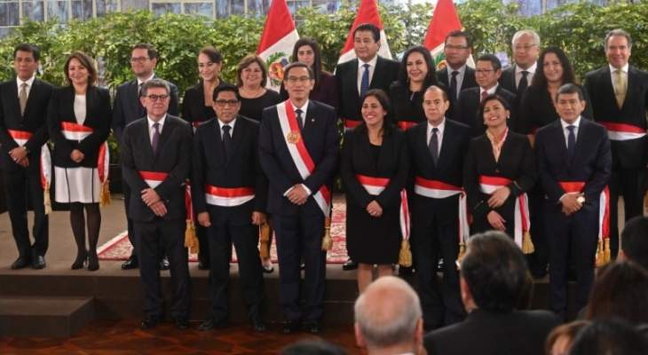 رئيس البيرو عيّن حكومة جديدة مؤلفة من 19 وزيرا بينهم 8 نساء