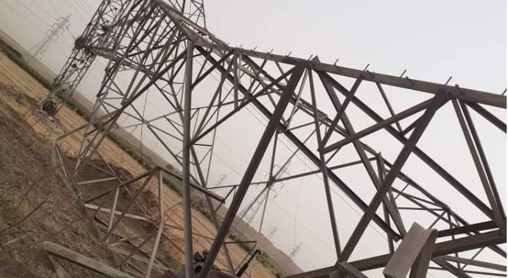 توقف خط لنقل الطاقة الكهربائية في نينوى العراقية نتيجة تعرضه لعمل تخريبي