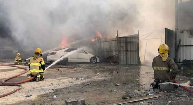 السيطرة على حريق ضخم في أكبر أسواق الخيام في الكويت