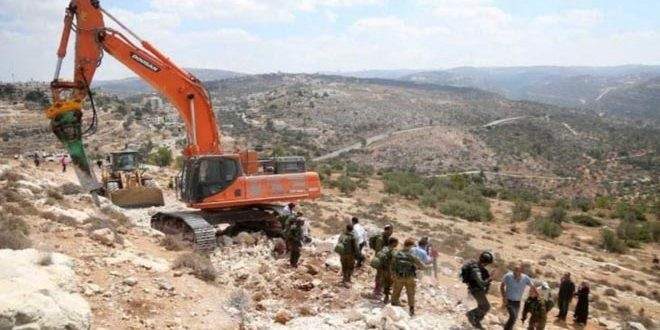 مستوطنون إسرائيليون جرفوا أراضي الفلسطينيين غرب بيت لحم