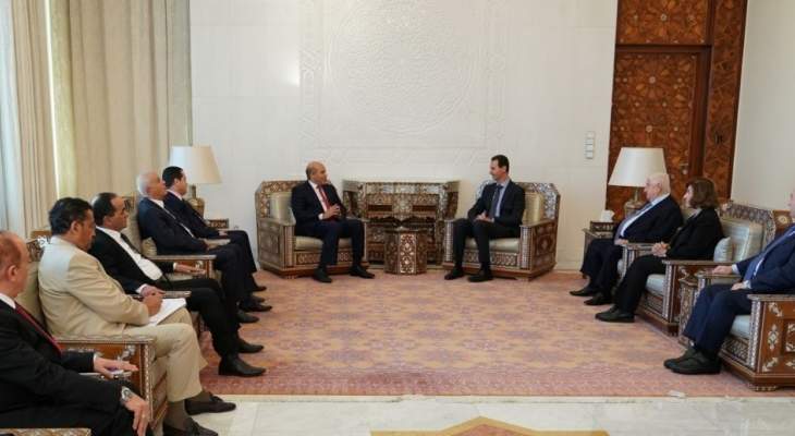 الأسد يستقبل وفداً ليبياً برئاسة نائب رئيس مجلس الوزراء الليبي