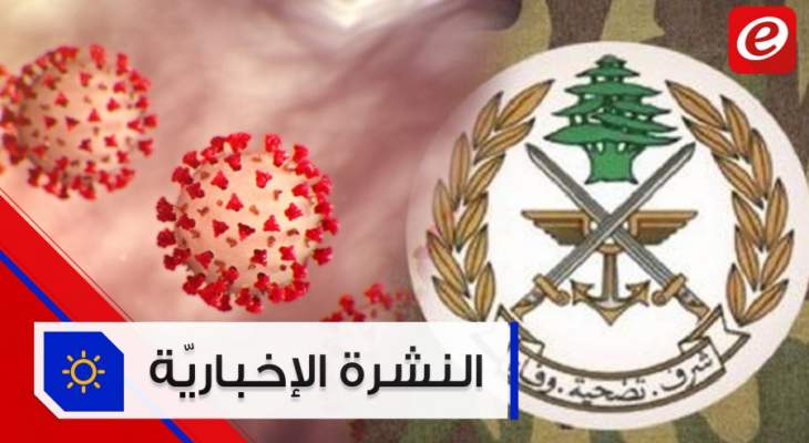 موجز الأخبار:الجيش يتلف كميات من المفرقعات وجدت في مرفأ بيروت و18 وفاة و750 إصابة جديدة بكورونا