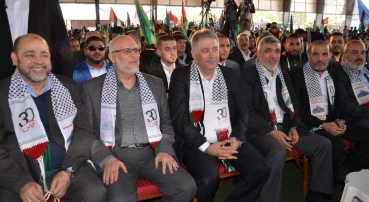 حركة حماس أقامت مهرجانا جماهيريا لمناسبة الذكرى الثلاثين لانطلاقتها في صيدا