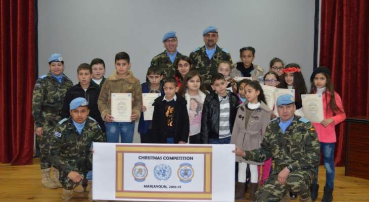 الكتيبة الإسبانية وزعت جوائز على الطلاب الفائزين بمسابقة الرسم بإبل السقي 