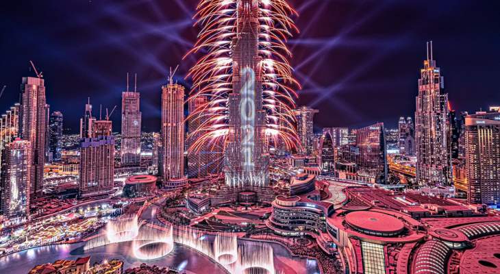 دبي احتفلت برأس السنة بتقديم عروض نارية هي الأضخم على مستوى العالم