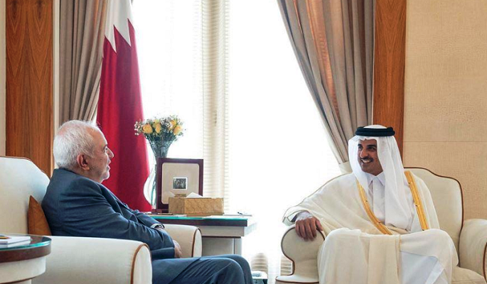 ظريف سلّم أمير قطر رسالة خطية من روحاني تتعلق بالعلاقات الثنائية وعدد من القضايا