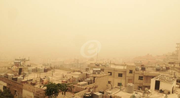 النشرة: بدء الانحسار التدريجي للعاصفة الغبارية التي غطت سوريا 