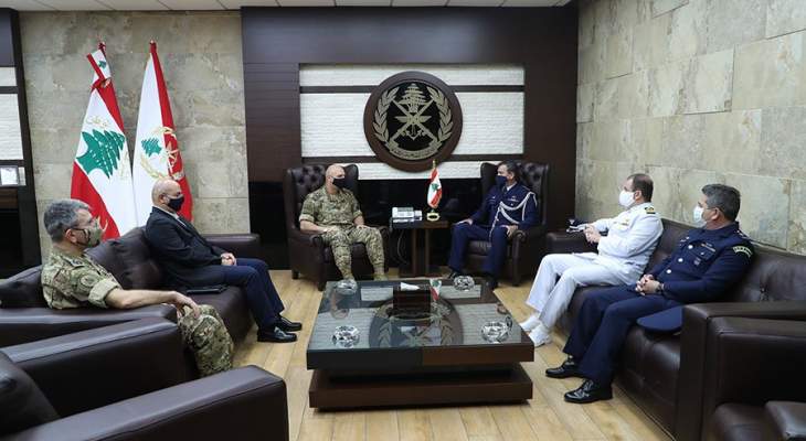 قائد الجيش التقى الملحق العسكري البرازيلي في لبنان بزيارة وداعية