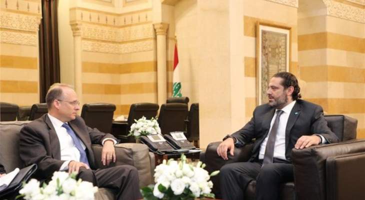 الحريري التقى بيلنغسلي وعرض معه للعلاقات المالية والاقتصادية