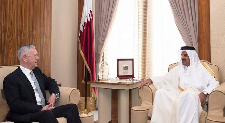 ماتيس أكد لأمير قطر إلتزام أميركا بتعزيز التعاون بين البلدين