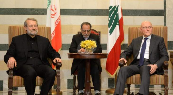 سلام استقبل لاريجاني بحضور السفير الايراني في لبنان