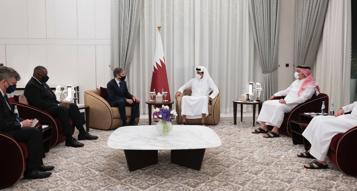 أمير قطر يستقبل وزيري الخارجية والدفاع الأميركيين لمناقشة الأوضاع في أفغانستان