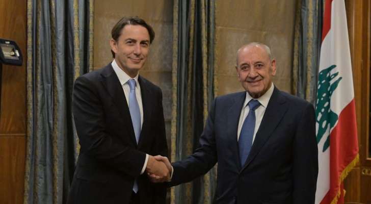 هوكشتاين التقى بري: زيارتي لبنان هي لدعم الحل الدبلوماسي لإنهاء التصعيد على الحدود الجنوبية