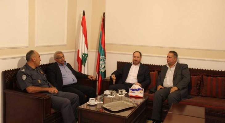 أسامة سعد يستقبل محافظ الجنوب منصور ضو و العميد سمير شحادة